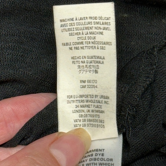 Free People We The Free Sundance Tee Top Black Slouchy V Neck Distressed Size XS - Picture 11 of 13